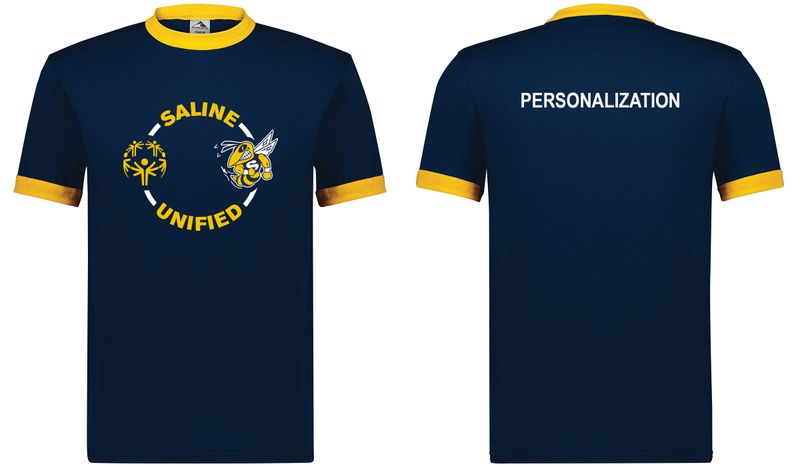 Ringer T-Shirt- Navy/Gold