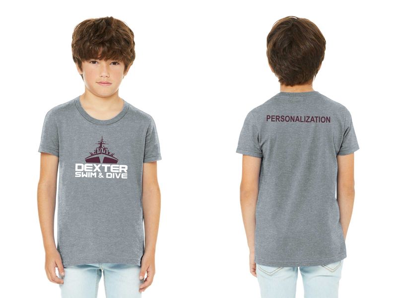 NEW Youth CVC Heathered Short Sleeve Tee- Athletic Heather, Maroon