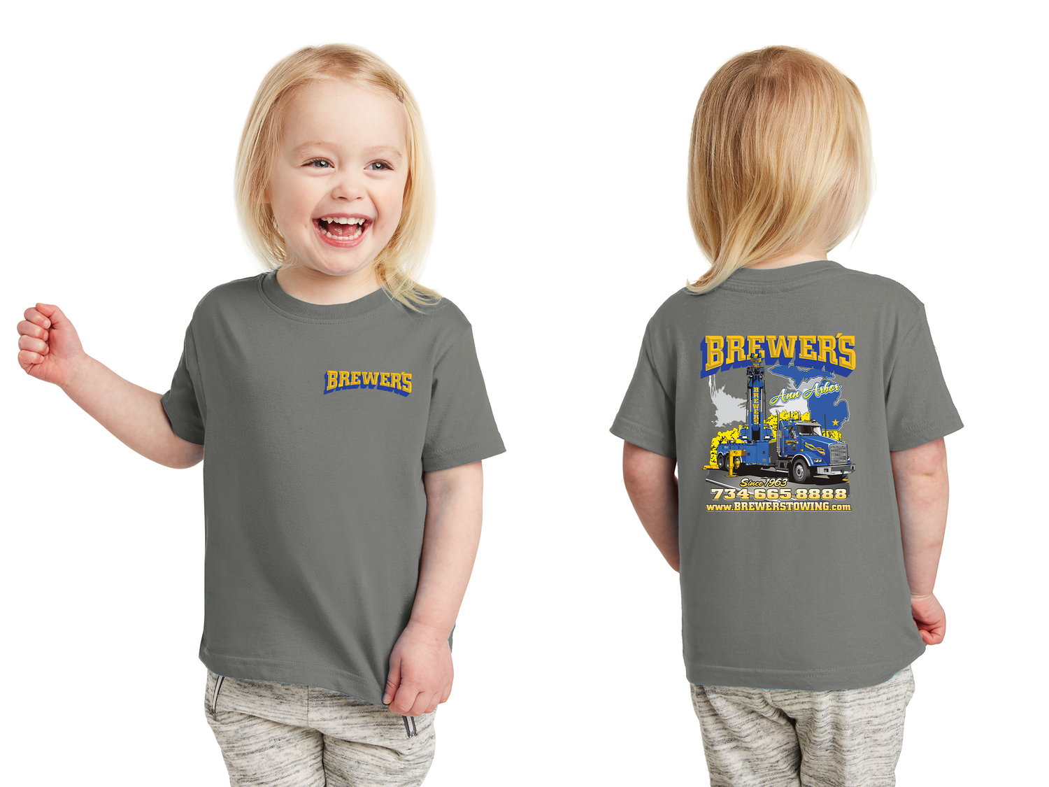 YOUTH Short Sleeve Tee- Navy, Grey