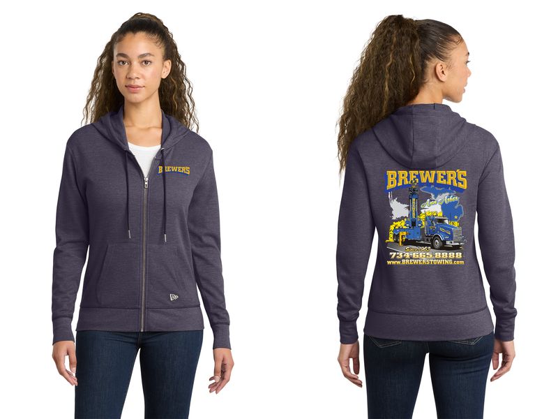 New Era® Women's Thermal Full-Zip Hoodie- Navy