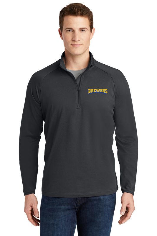Adult Performance Men's Stretch 1/4 Zip- Navy, Charcoal Grey