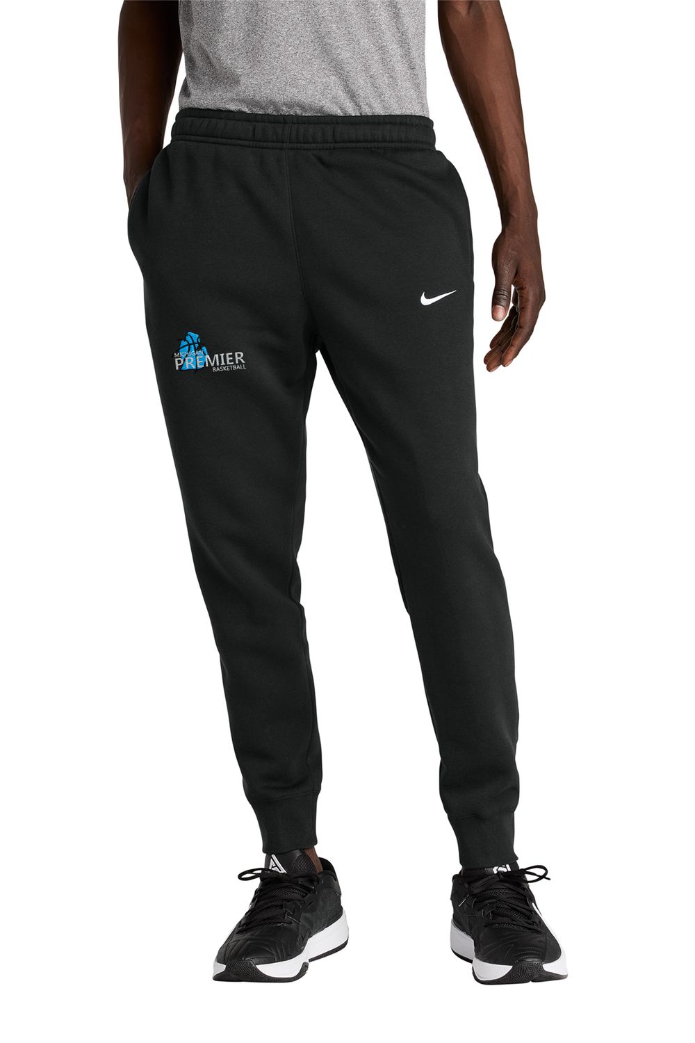 Nike Club Fleece Jogger- Black, Dark Grey Heather, White