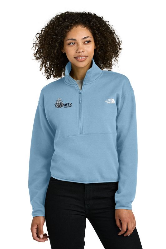 The North Face Women’s Double-Knit 1/2-Zip Fleece- Steel Blue, Grey, Black