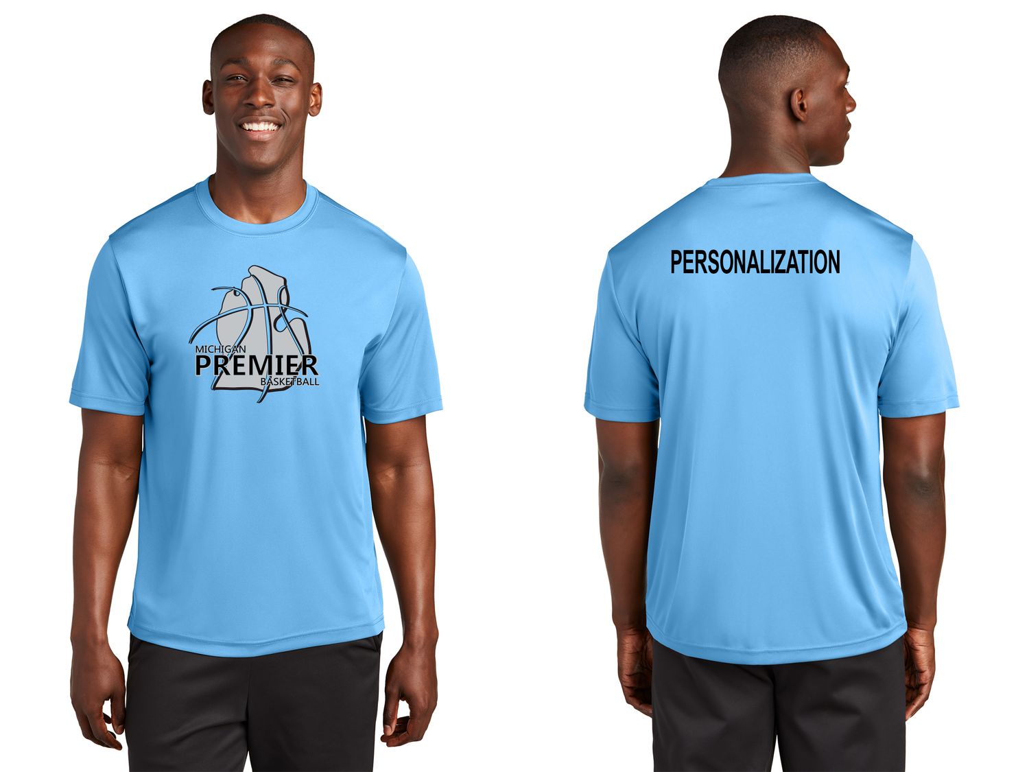 Adult Short Sleeve Performance Tee- Carolina Blue, Black, White, Grey Concrete Heather, Neon pink