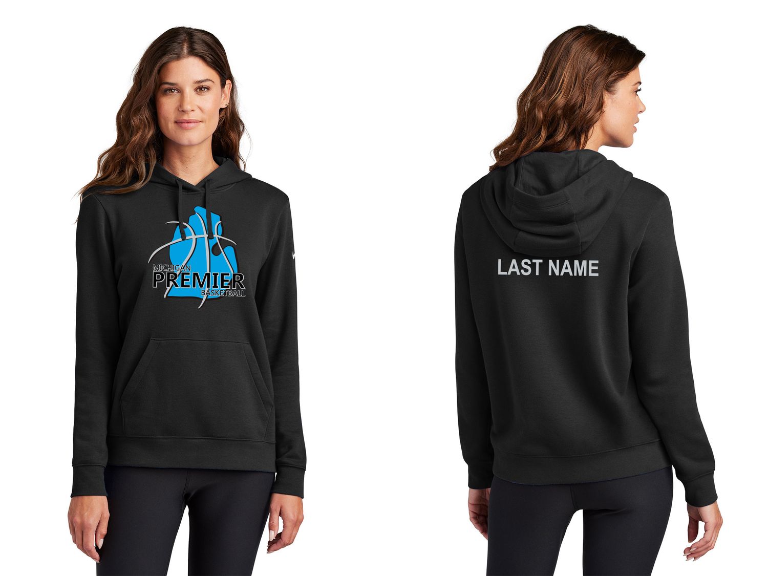 Nike Women's Cotton Fleece Hooded Sweatshirt - Black, Grey, White Nike Women's Cotton Fleece Hooded Sweatshirt - Black, Grey, White