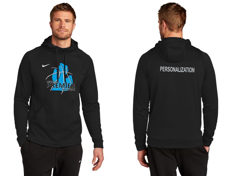 Adult Nike Therma-FIT Pullover Fleece Hoodie- Black