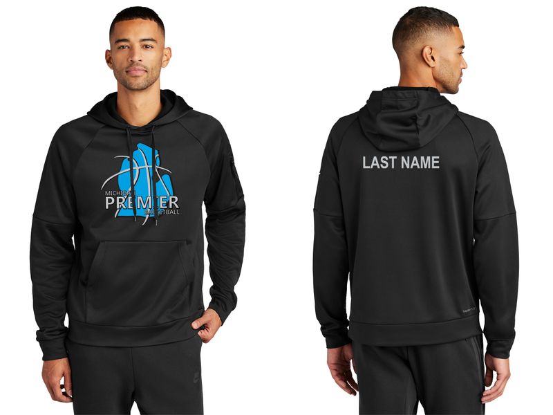 Nike Therma-FIT Pocket Pullover Fleece Hoodie- Black, Dark Grey Heather, White