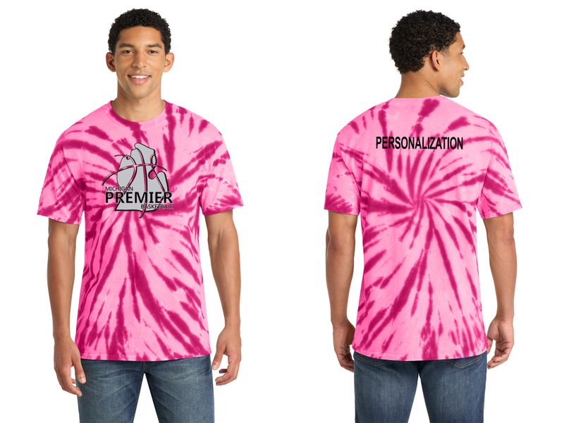 Adult Tie-Dye Tee- Pink, Light Blue, Neon