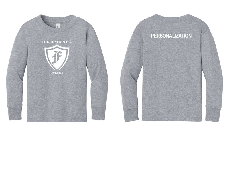 BELLA+CANVAS® Toddler Jersey Long Sleeve Tee- Athletic Heather, Black, White