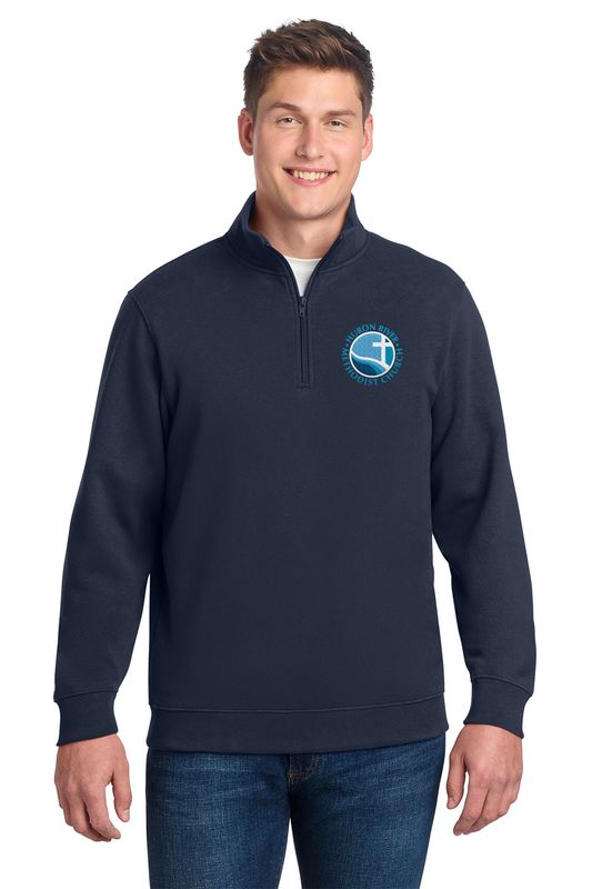 Adult 1/4 Zip Sweatshirt- Navy, Grey