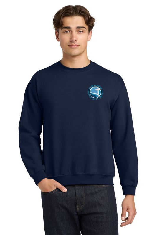 Adult HeavyBlend Crewneck Sweatshirt- Graphite Heather, Navy