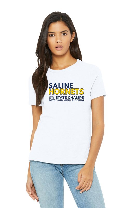 STATE CHAMPS Bella & Canvas Women's Soft Cotton Blend T-Shirt- White