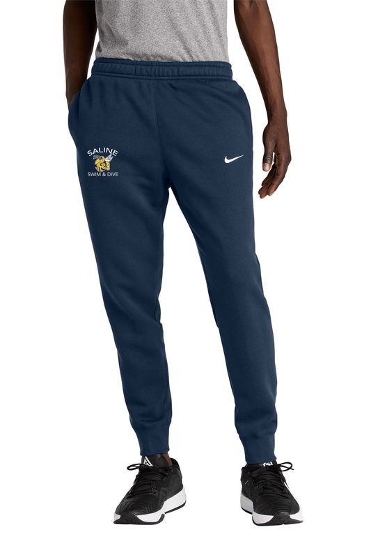 Nike Club Fleece Jogger- Navy, Dark Grey Heather ARCHED LOGO