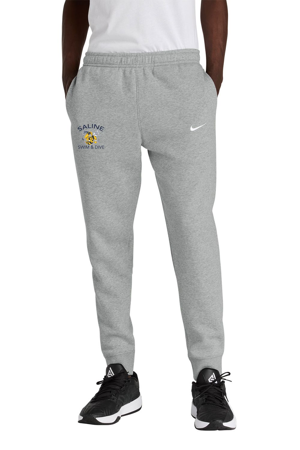 Nike Club Fleece Jogger- Navy, Dark Grey Heather ARCHED LOGO Nike Club Fleece Jogger- Navy, Dark Grey Heather ARCHED LOGO