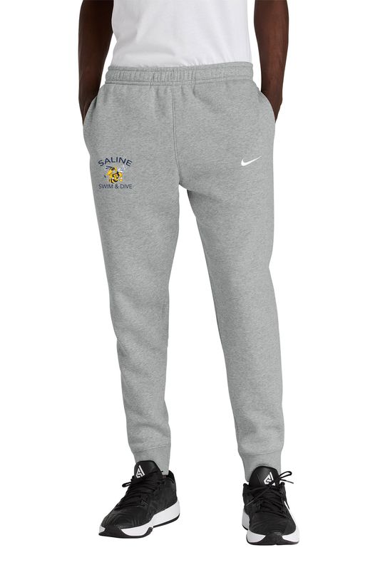 Nike Club Fleece Jogger- Navy, Dark Grey Heather ARCHED LOGO