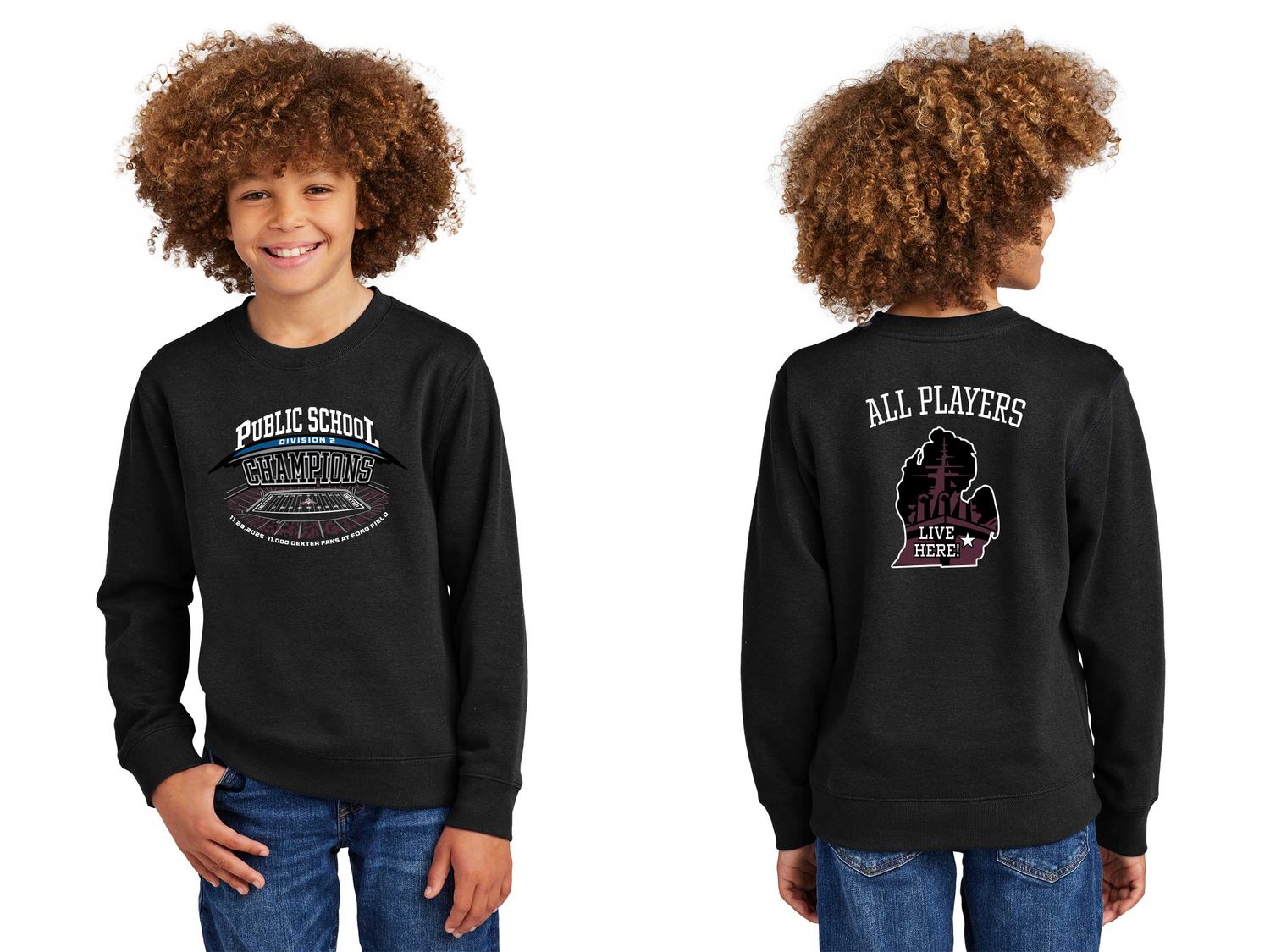 District Youth V.I.T. Fleece Crew- Black District Youth V.I.T. Fleece Crew- Black
