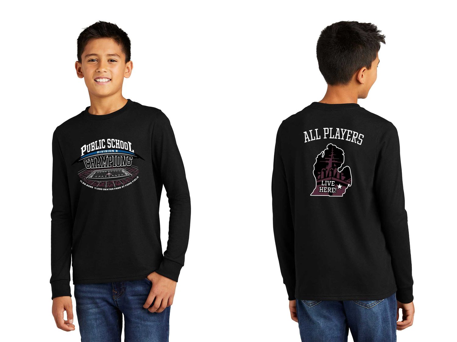 Youth District Perfect Tri Long Sleeve Tee- Black Youth District Perfect Tri Long Sleeve Tee- Black