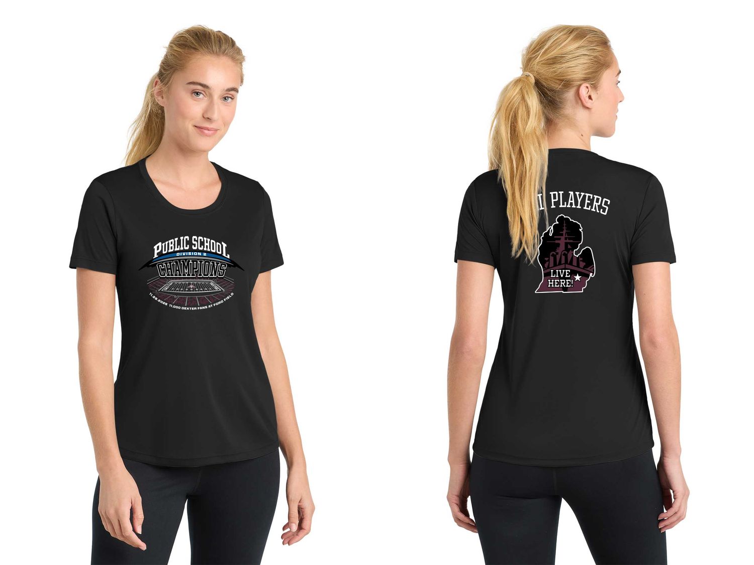 Ladies Short Sleeve Performance Tee-Black Ladies Short Sleeve Performance Tee-Black
