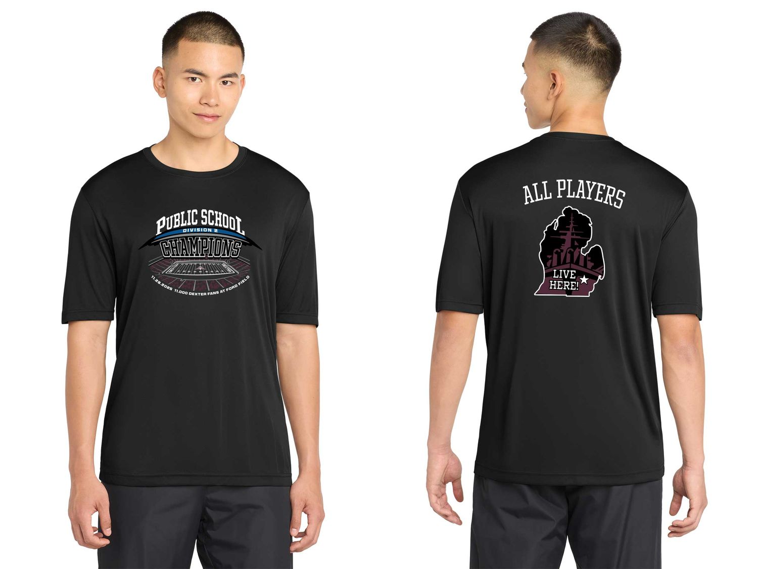 Adult Short Sleeve Performance Tee- Black Adult Short Sleeve Performance Tee- Black