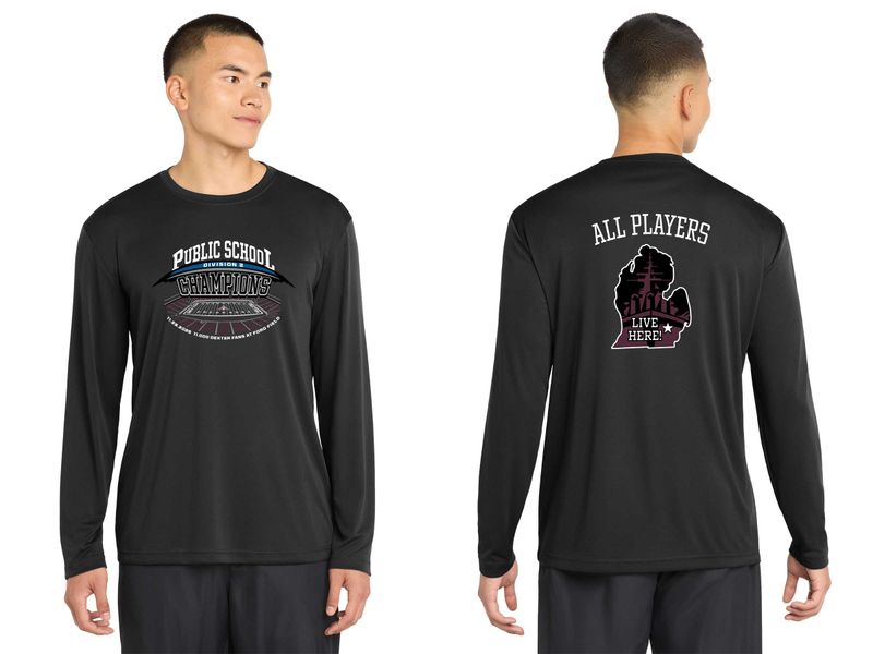 Adult Long Sleeve Performance T-Shirt- Black