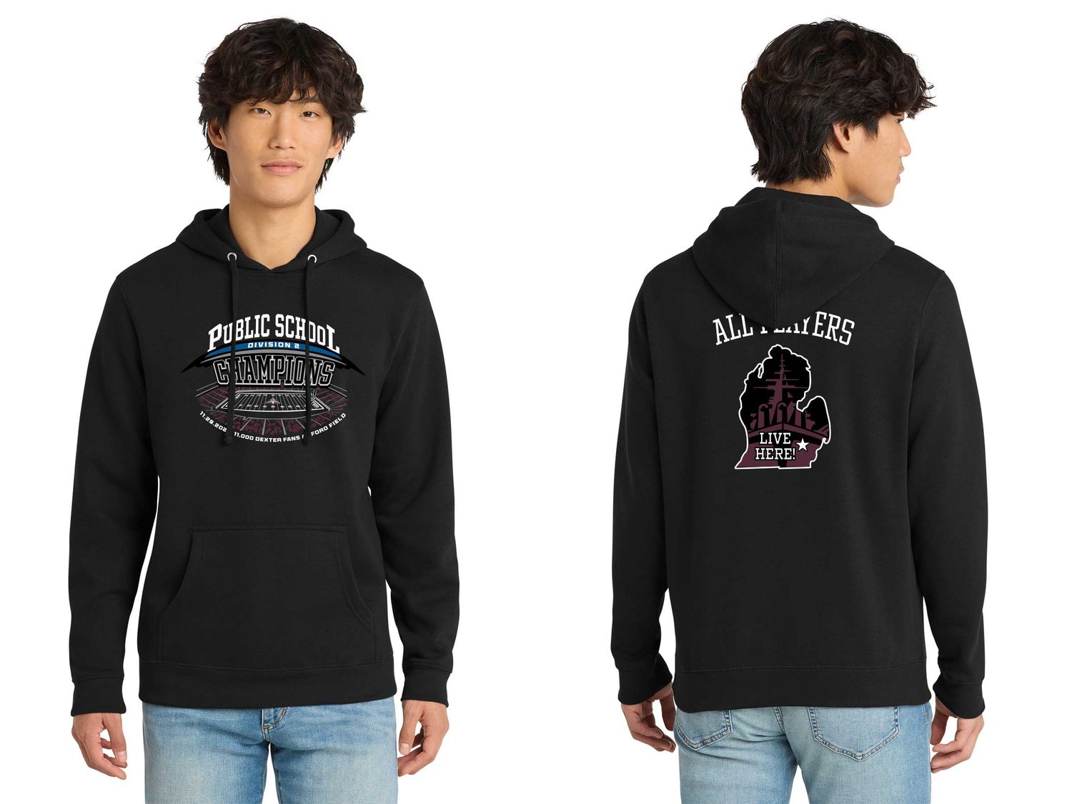 Unisex District Fleece Hoodie- Black Unisex District Fleece Hoodie- Black