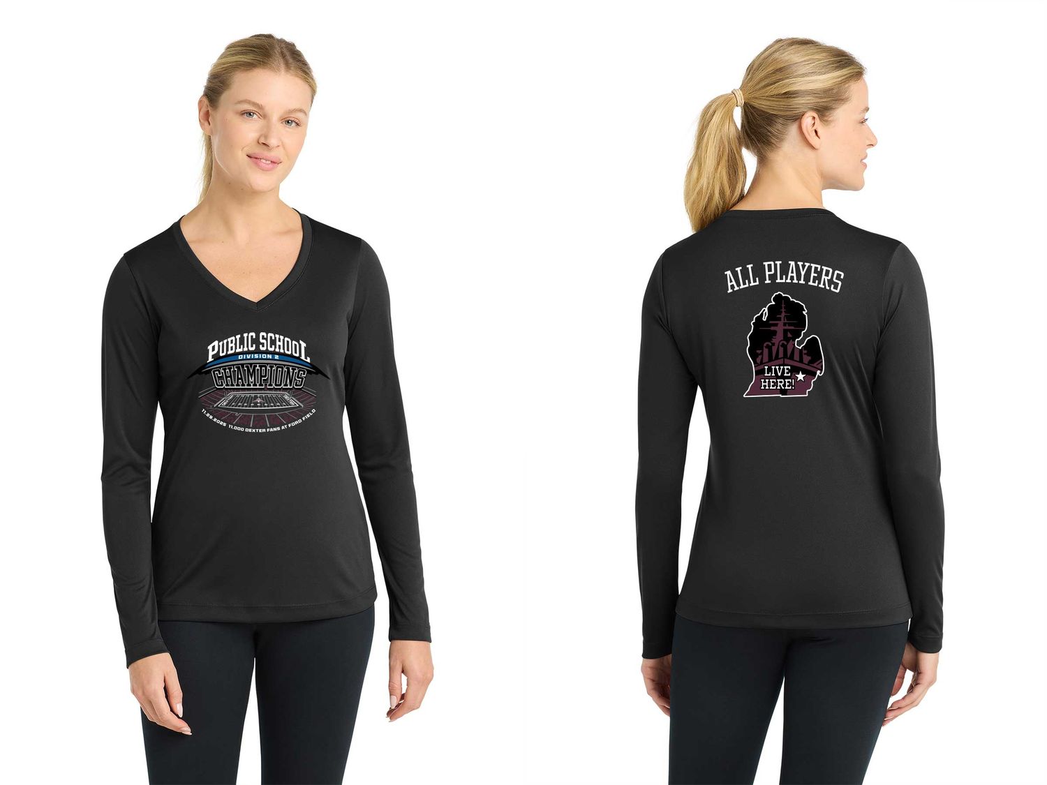 Ladies Long Sleeve Performance Shirt -Black Ladies Long Sleeve Performance Shirt -Black