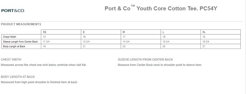 Youth Core Cotton Tee- Navy, Grey, White