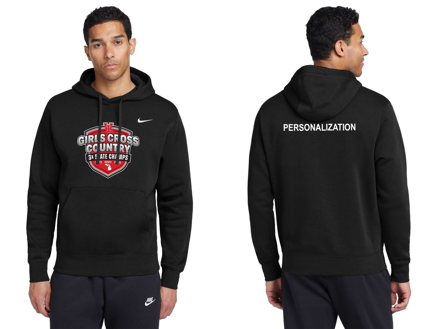 Adult Nike Club Fleece Pullover Hoodie- Black, Dark Grey Heather, White