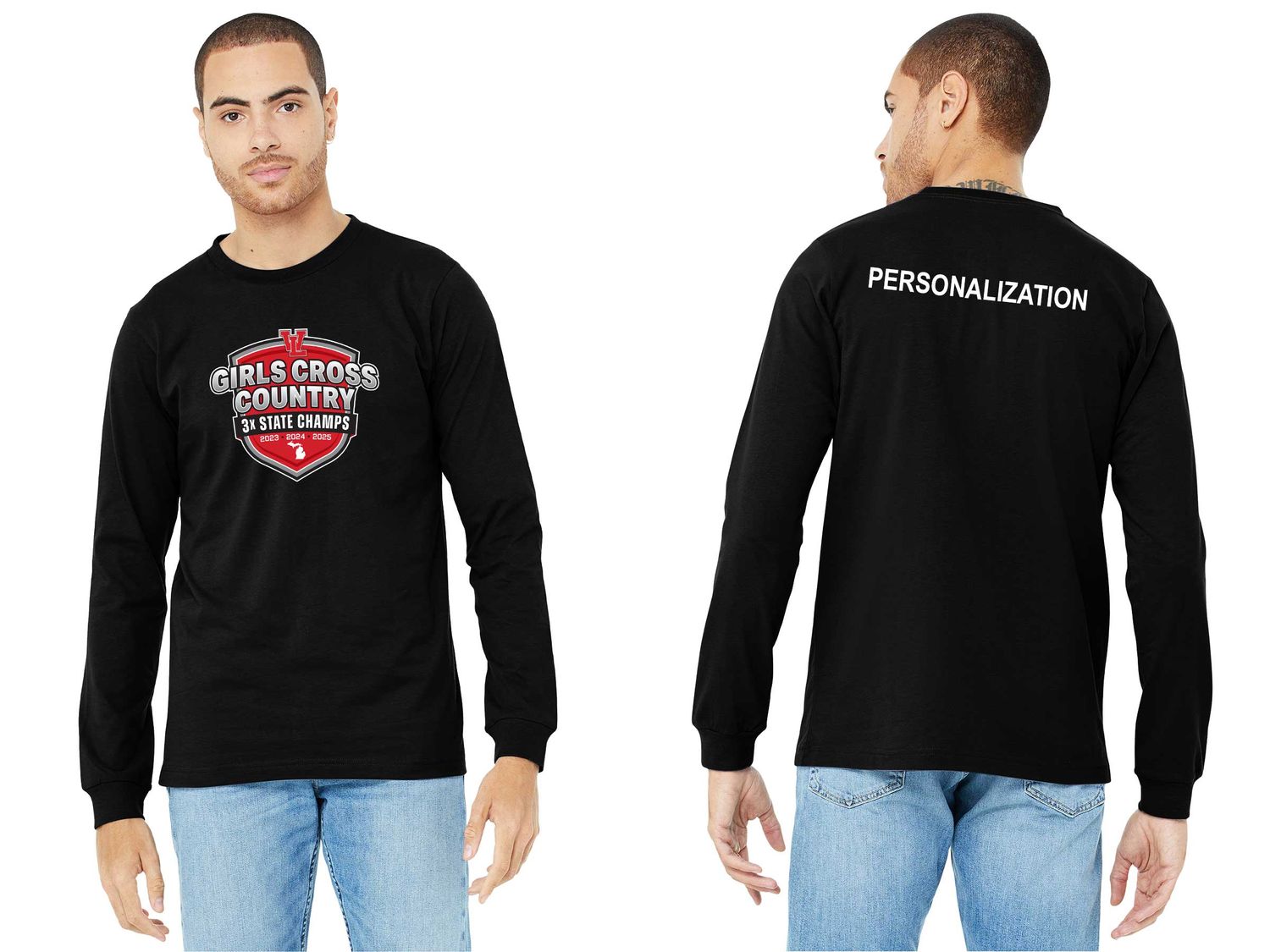 Adult Soft Cotton Long Sleeve T-Shirt- Black, Athletic Heather, White