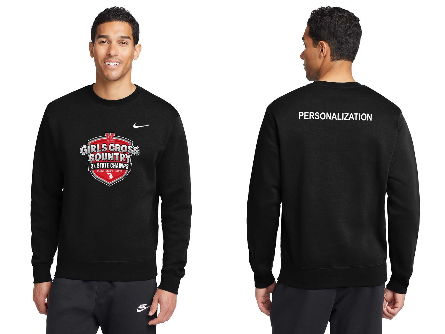 Unisex Nike Club Fleece Crew - Black, Dark Grey Heather, White