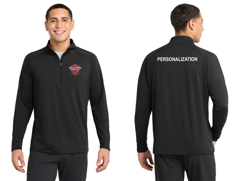 Adult Men's Stretch 1/4 Zip- Black, Heather Grey, White