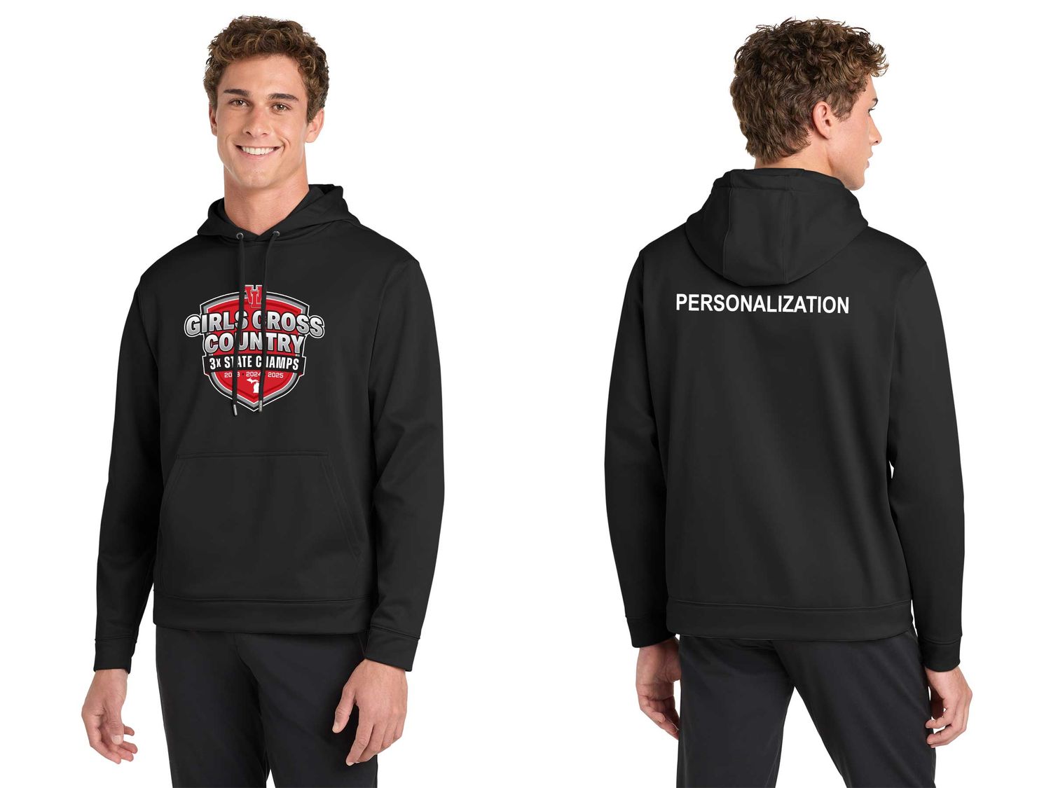 Adult Performance Hooded Sweatshirt- Black, Silver Grey, White