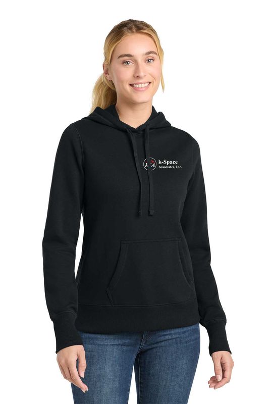 Ladie's Pullover Hooded Sweatshirt - Black/Vintage Heather Grey