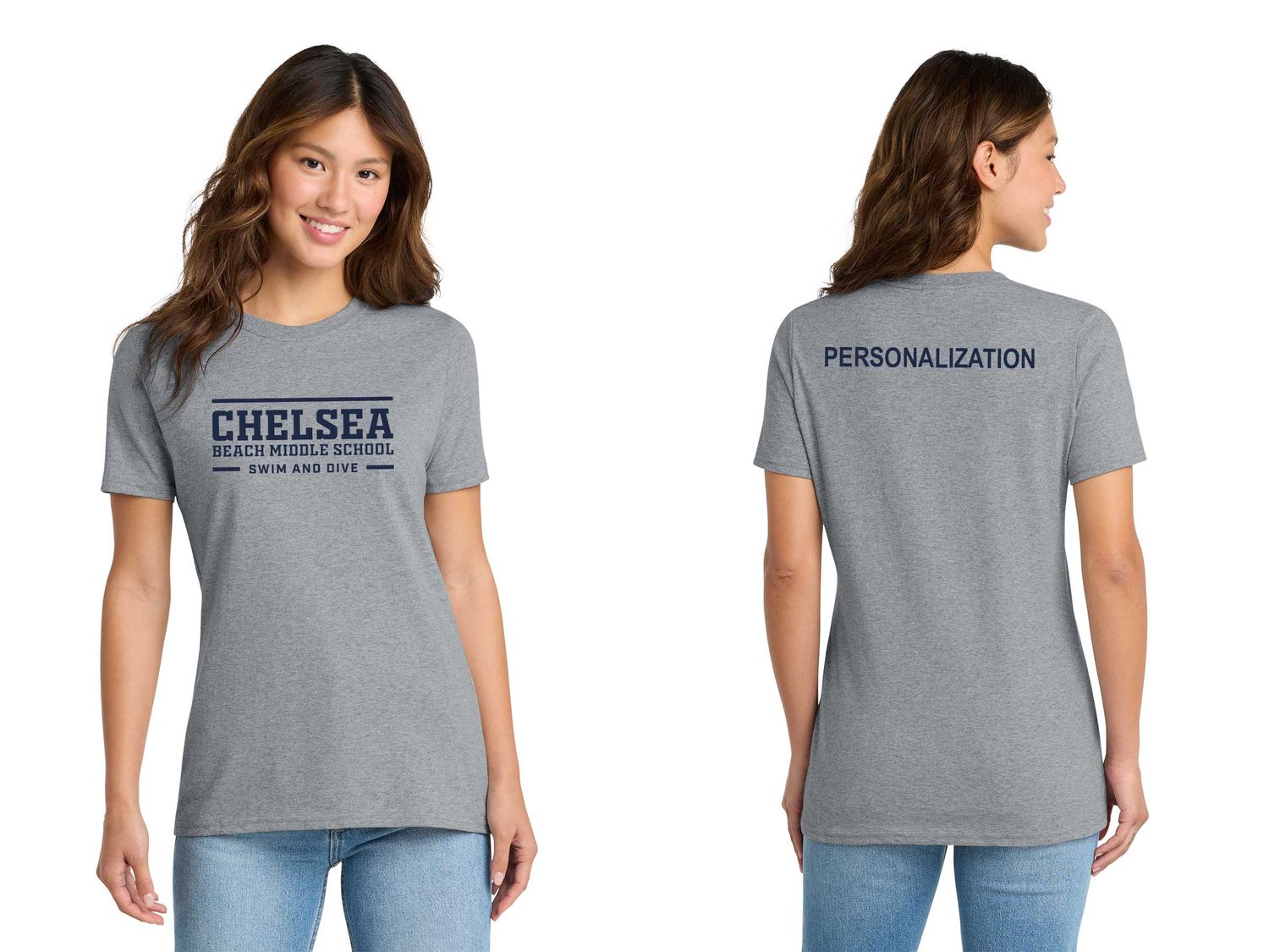 Ladies Core Cotton Tee - Navy, Grey, White