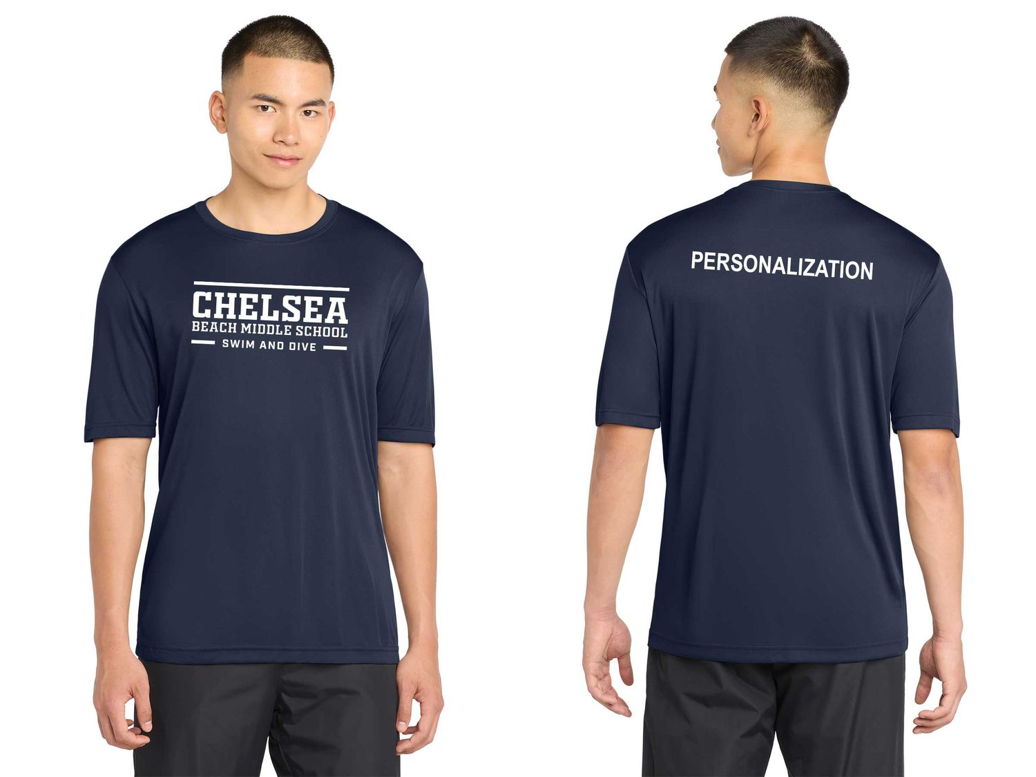 Adult Short Sleeve Performance T-Shirt-Navy, Silver, White