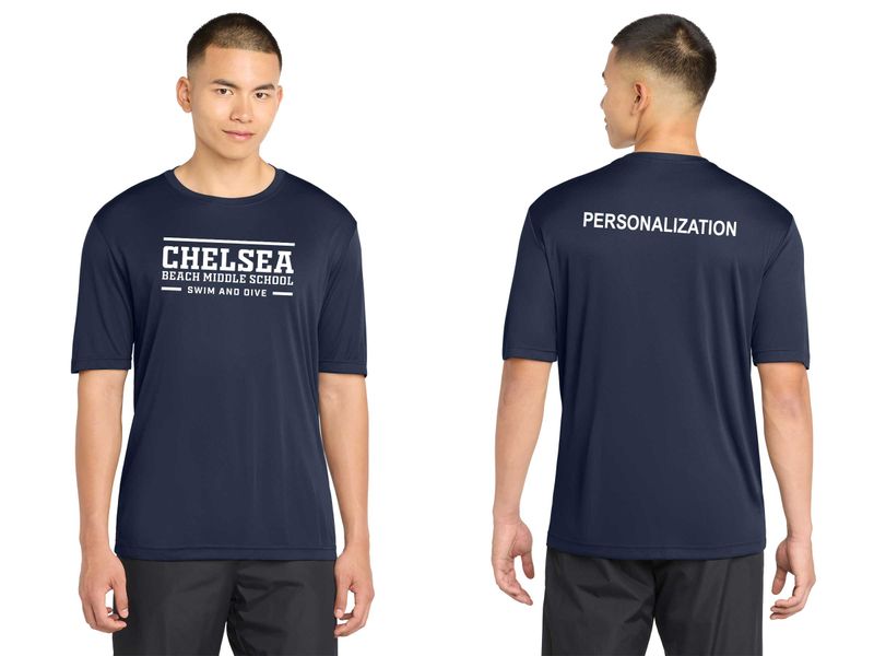 Adult Short Sleeve Performance T-Shirt-Navy, Silver, White