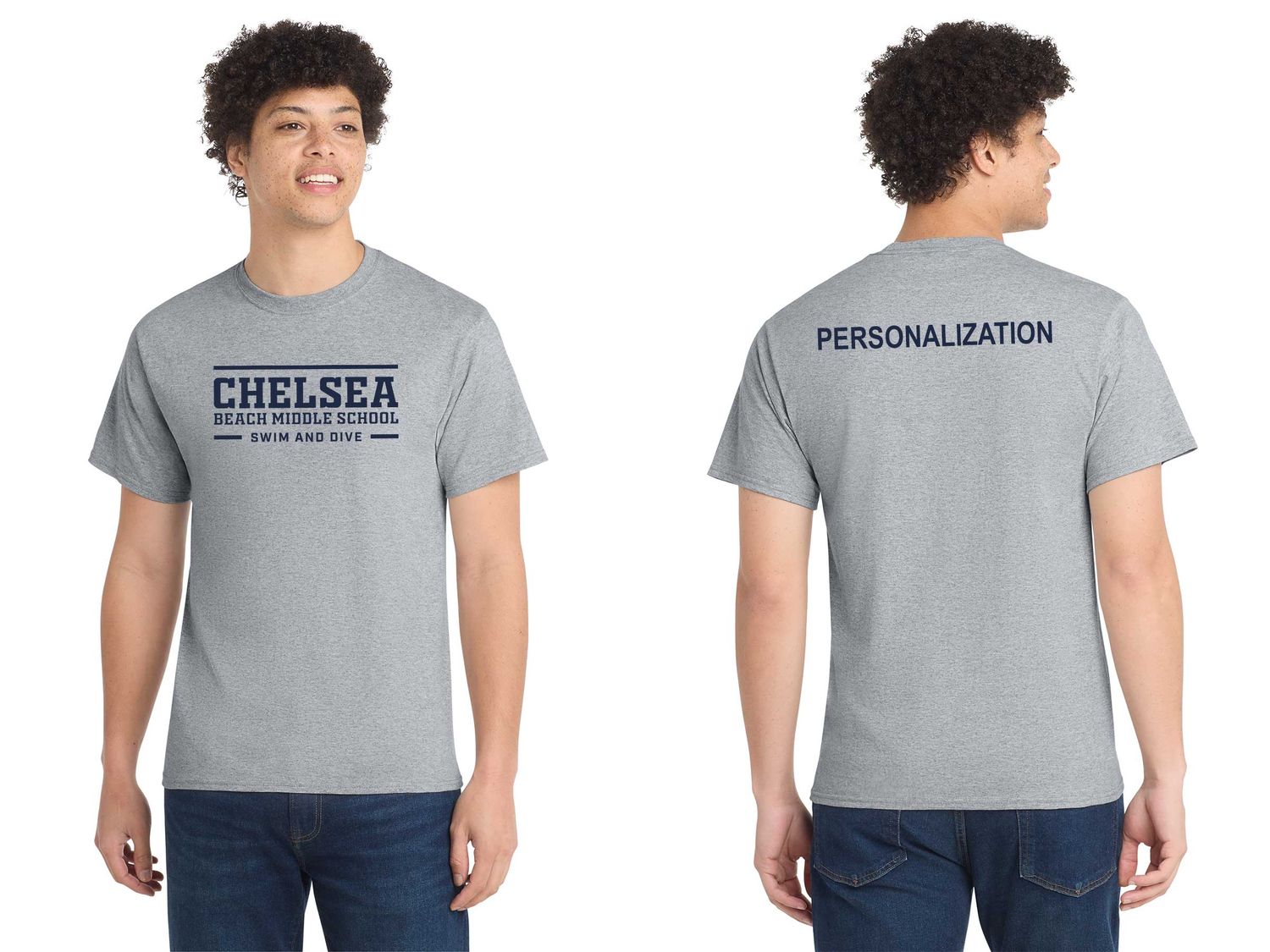 Unisex Core Cotton Tee -Navy, Grey, White