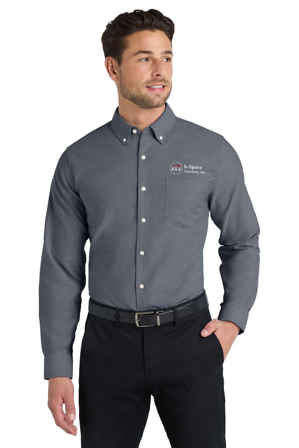 Port Authority SuperPro Oxford Shirt- Black, Grey, White