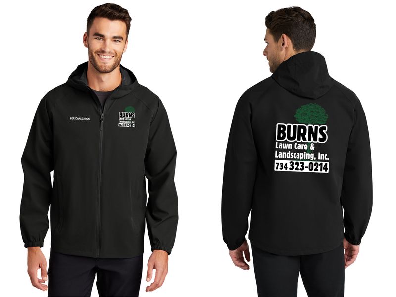 Men's Rain Jacket (screen print)- Black, Grey