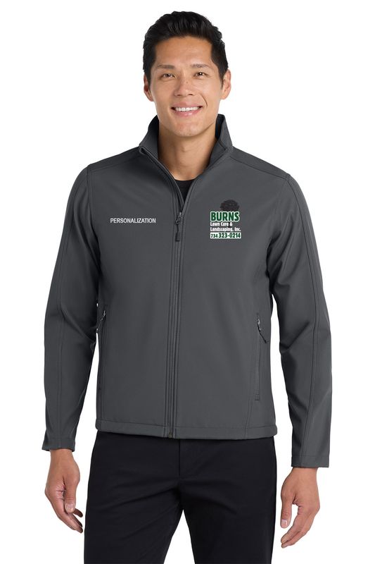 Mens Core Soft Shell Jacket (embroidered)- Black, Black Charcoal Heather, Battleship Grey