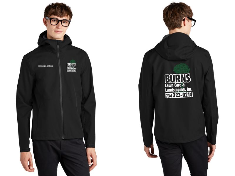 Mercer+Mettle Waterproof Rain Shell (screen print) - Deep Black