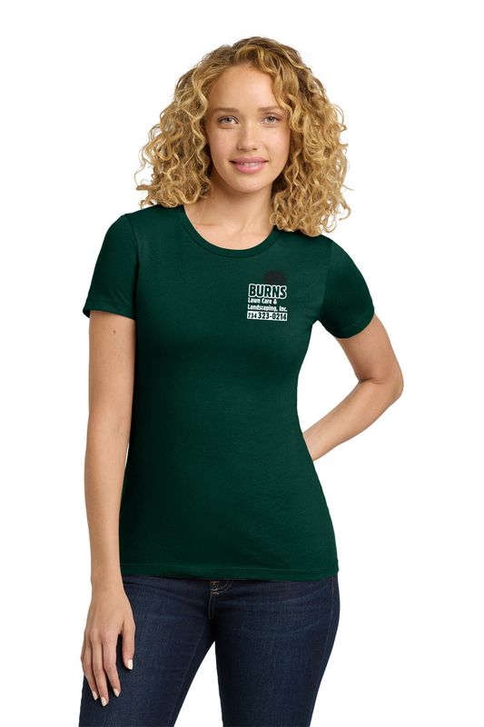 Next Level Ladies Cotton Tee (screen print) - Forest Green, Heather Grey