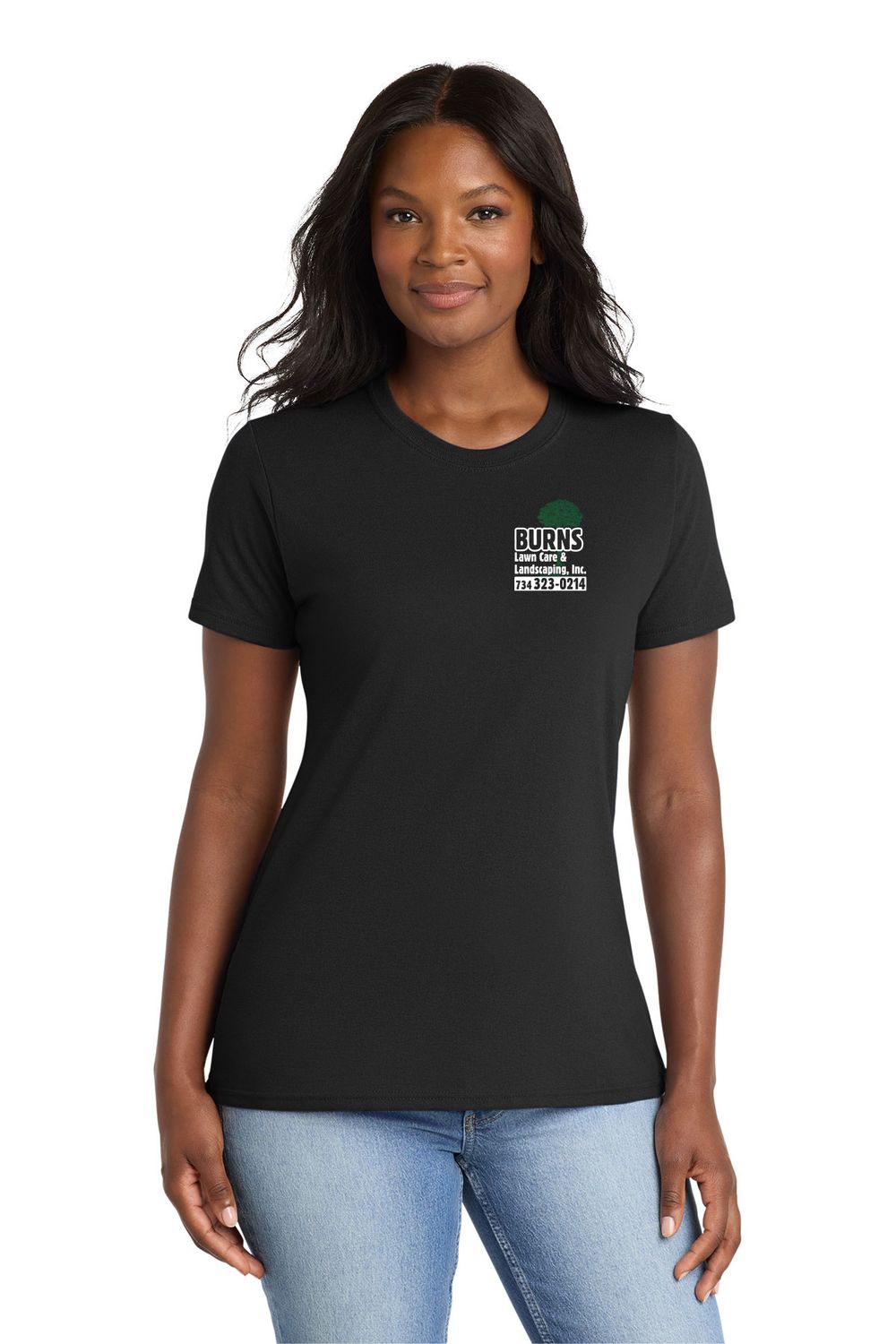 Port & Co Women's Core Blend Tee- Black, White