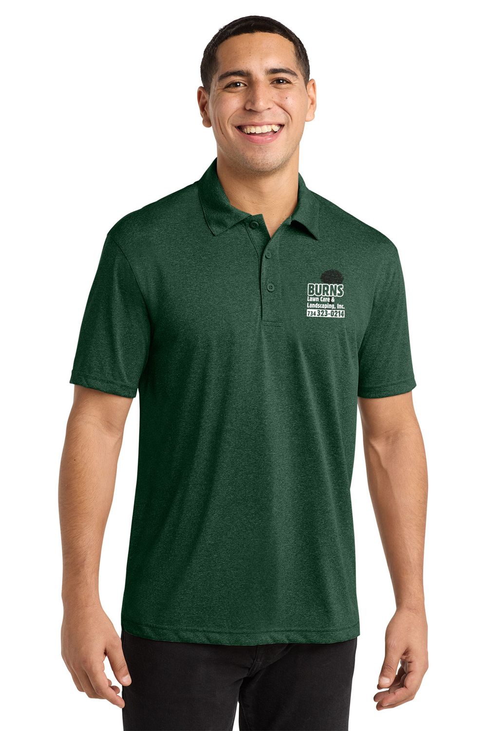 Sport-Tek Heather Contender Polo (embroidered)- Graphite Heather, Vintage Heather, Forest Green Heather