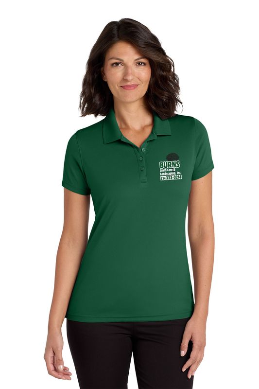 Port Authority Women's Dry Zone UV Micro (embroidered)-Mesh Sleeveless Polo- Graphite, Deep Forest Green