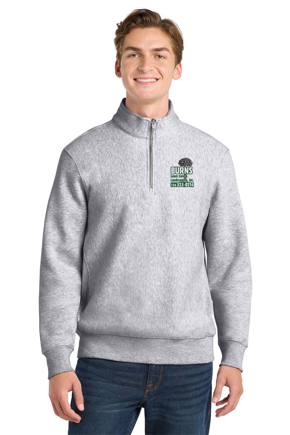 Sport-Tek Super Heavyweight 1/4-Zip Pullover Sweatshirt (embroidered)- Black, Graphite Heather, Athletic Heather