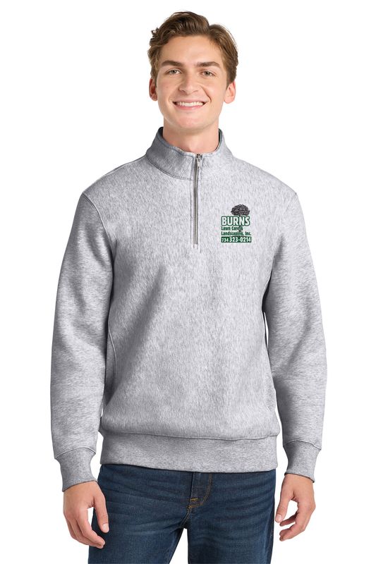 Sport-Tek Super Heavyweight 1/4-Zip Pullover Sweatshirt (embroidered)- Black, Graphite Heather, Athletic Heather