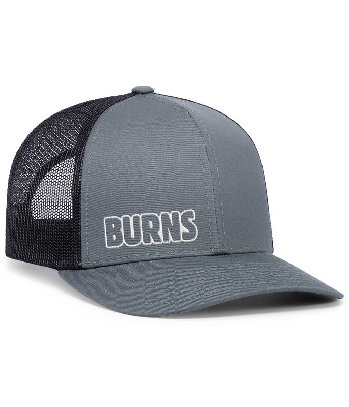 Trucker Snapback Cap (embroidered)- Graphite/Black/Graphite