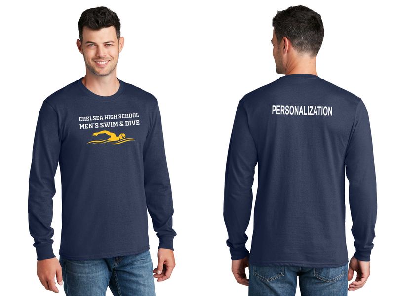 Unisex Long Sleeve Core Cotton Tee -Navy, Grey, White