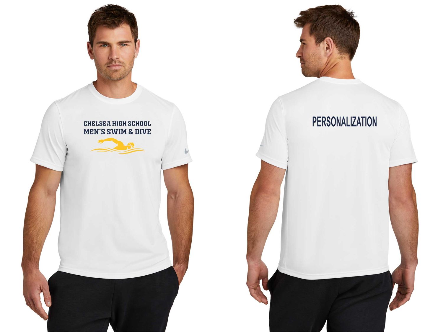 Nike Performance Short Sleeve Tee - White, Dark Heather, Navy